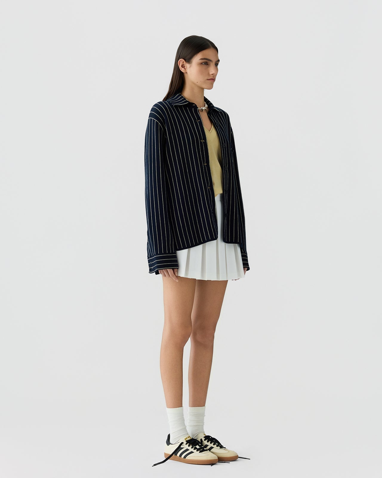 Pinstripe Work Shirt - Navy/Butter