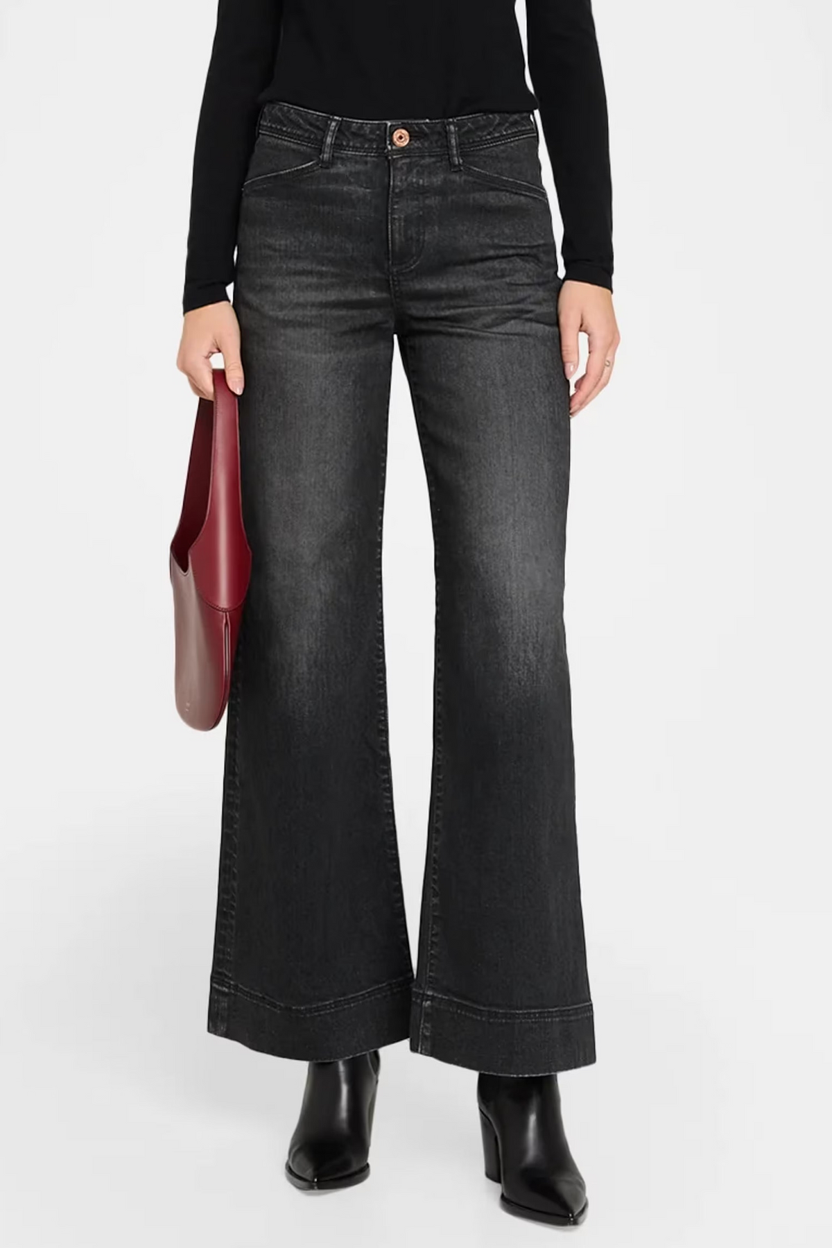 Pintuck Flare Jeans