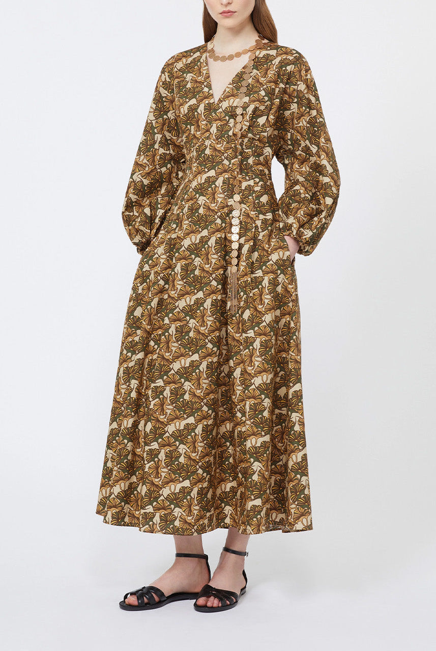 Printed Cotton Poplin Dress