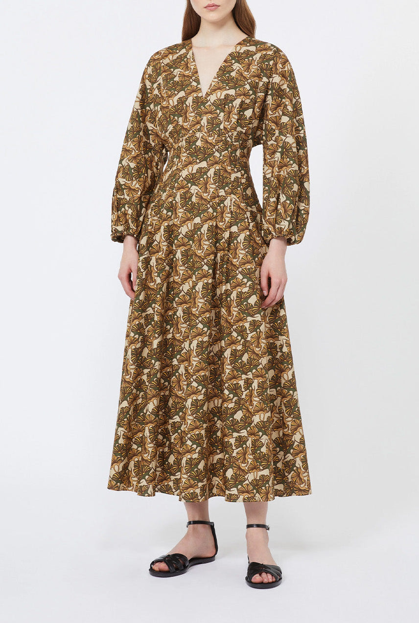 Printed Cotton Poplin Dress