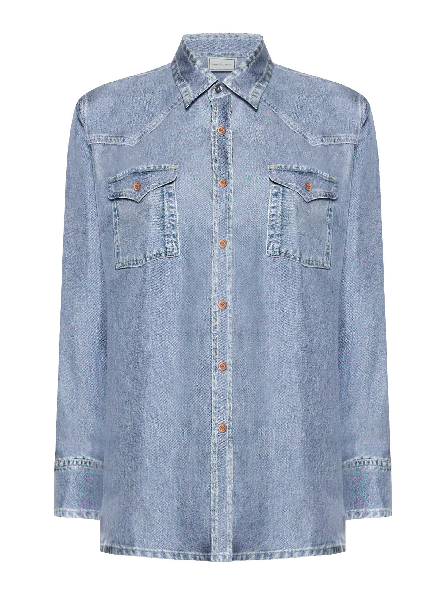 Printed Denim Silk Shirt