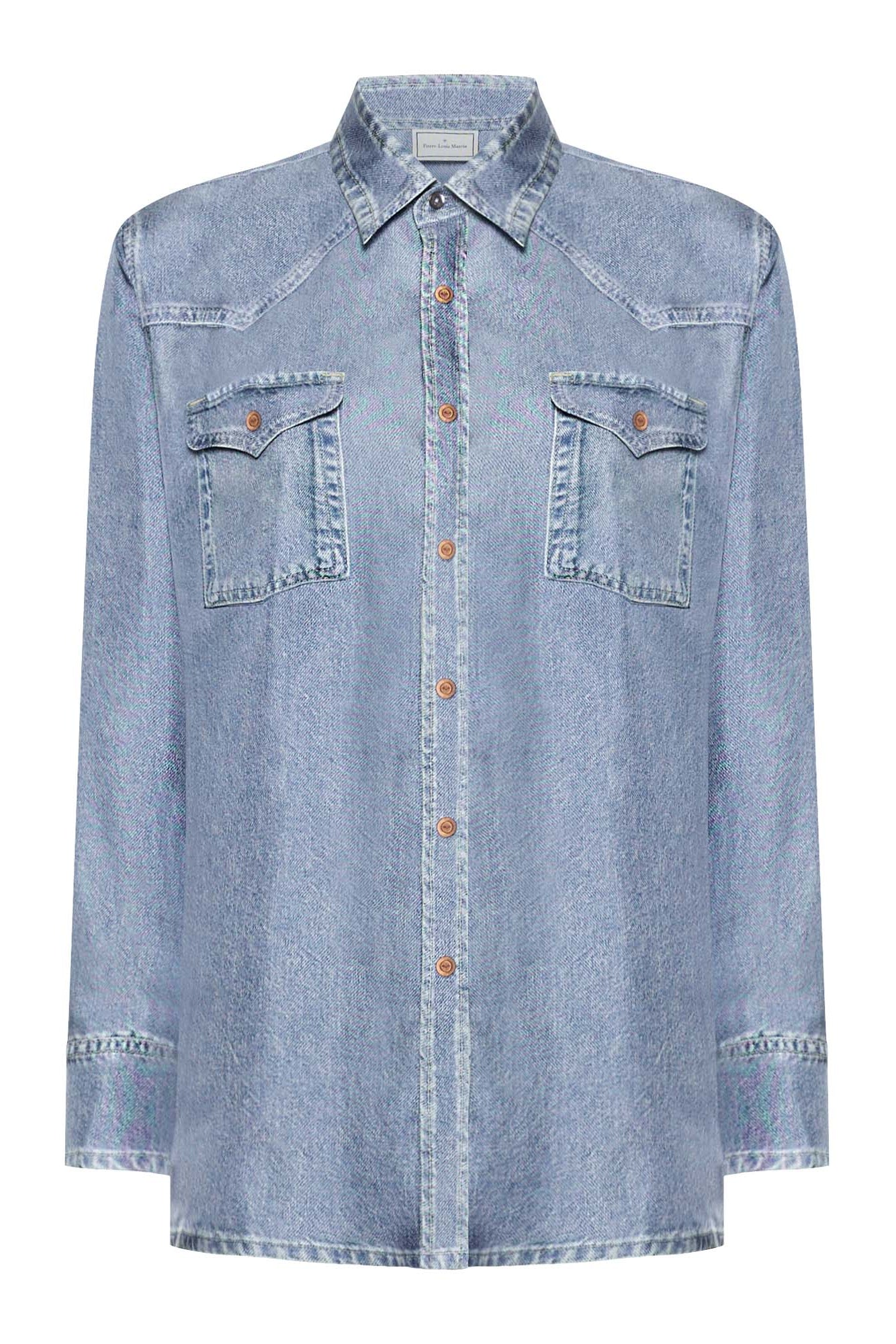 Printed Denim Silk Shirt