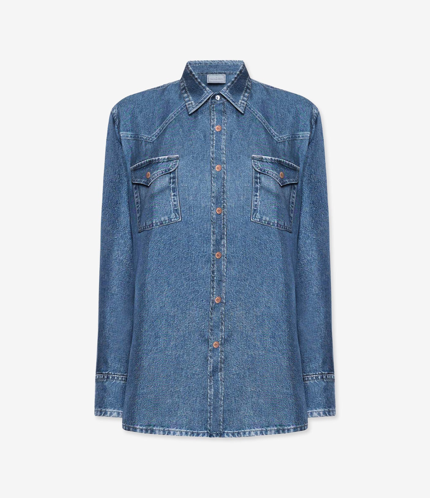 Printed Denim Silk Shirt