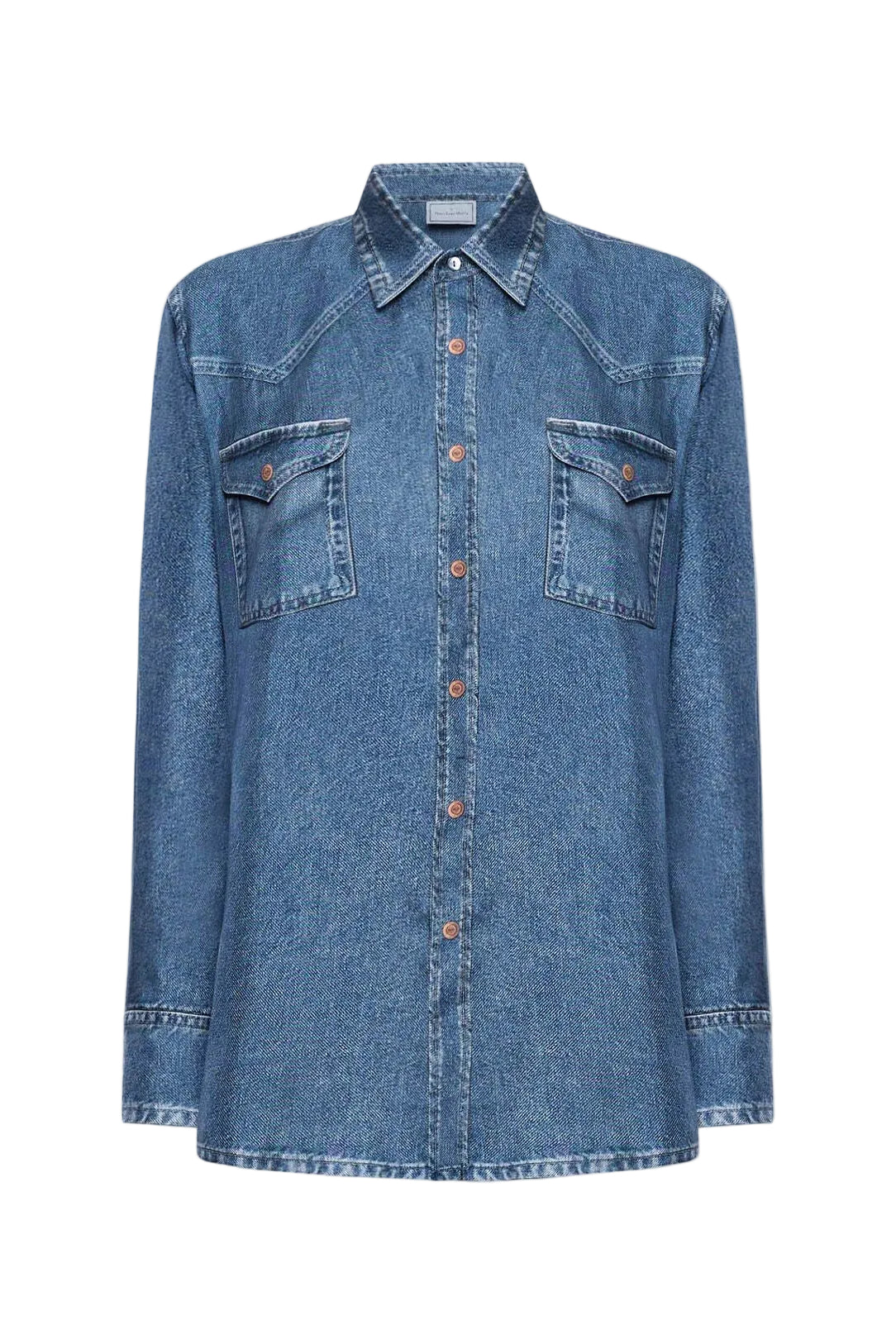 Printed Denim Silk Shirt