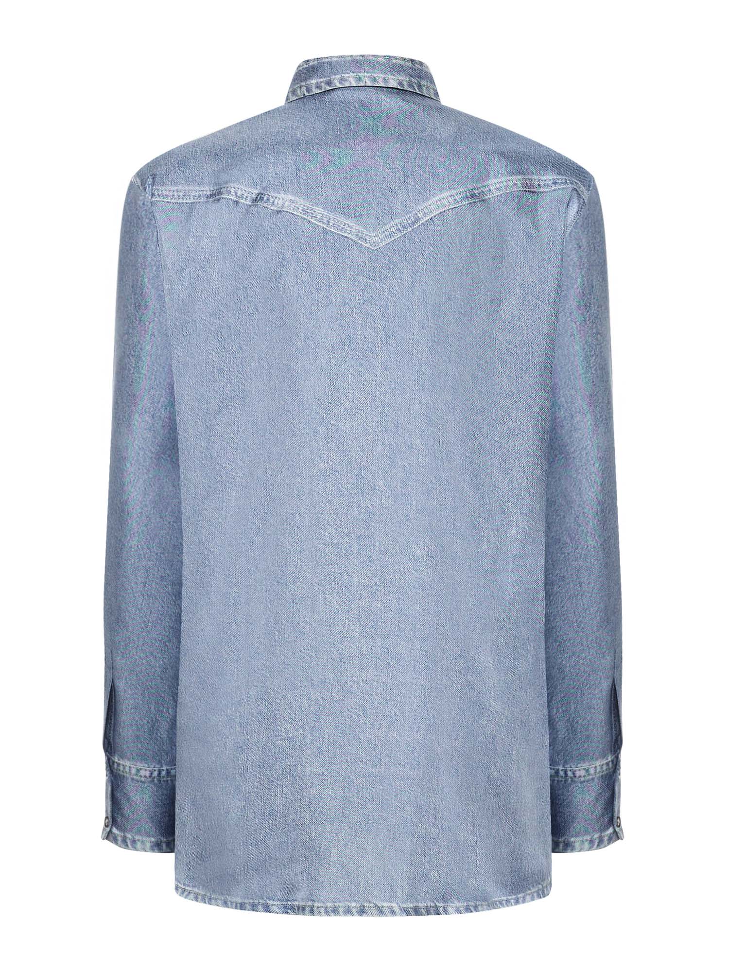 Printed Denim Silk Shirt