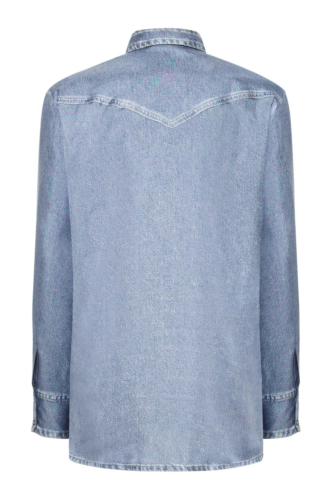 Printed Denim Silk Shirt
