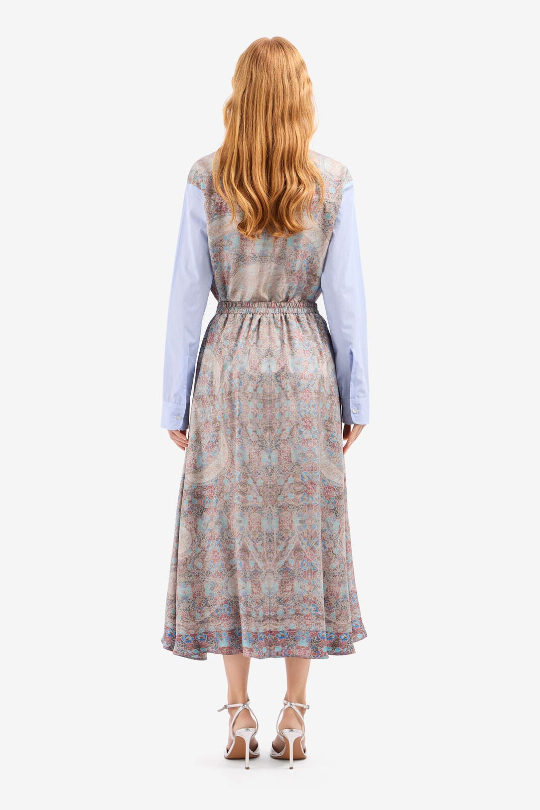 Printed Silk Midi Skirt
