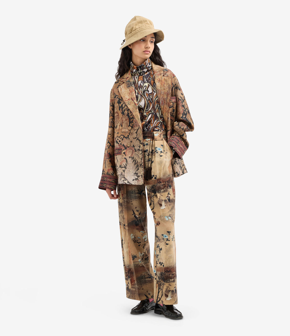 Printed Velvet Turtleneck