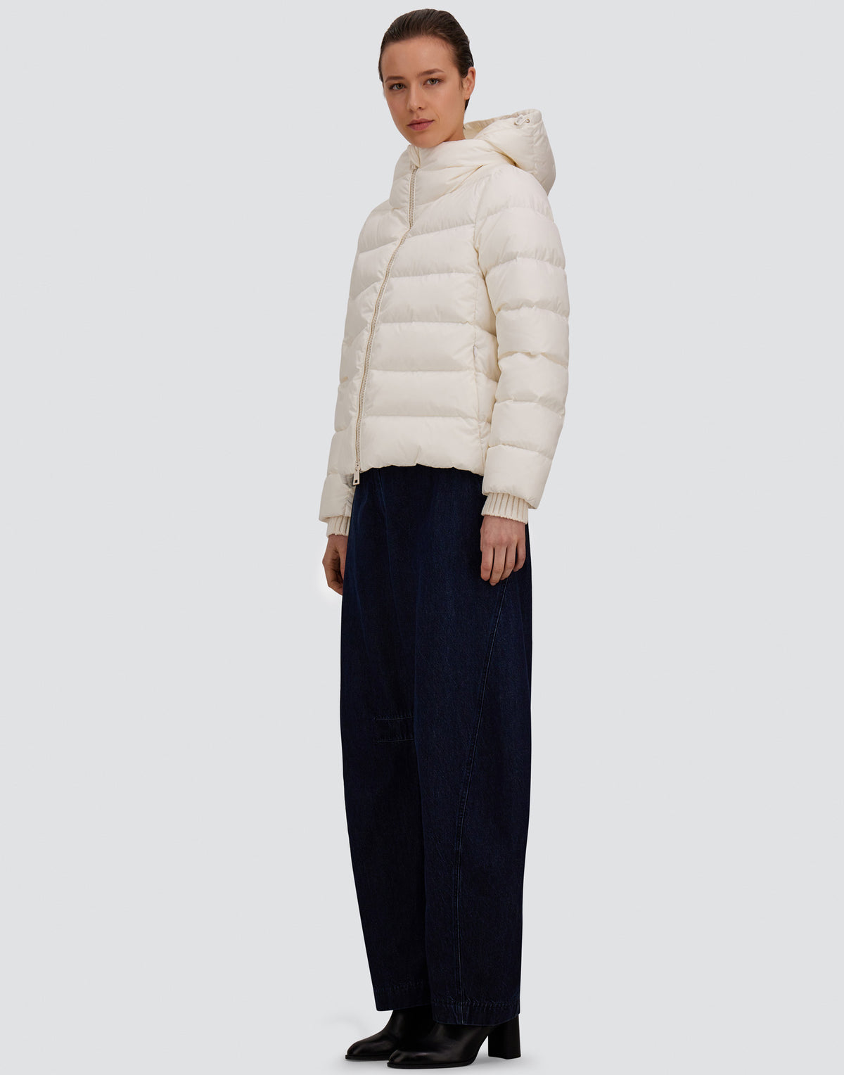 Rib Knit Cuff Technical Puffer