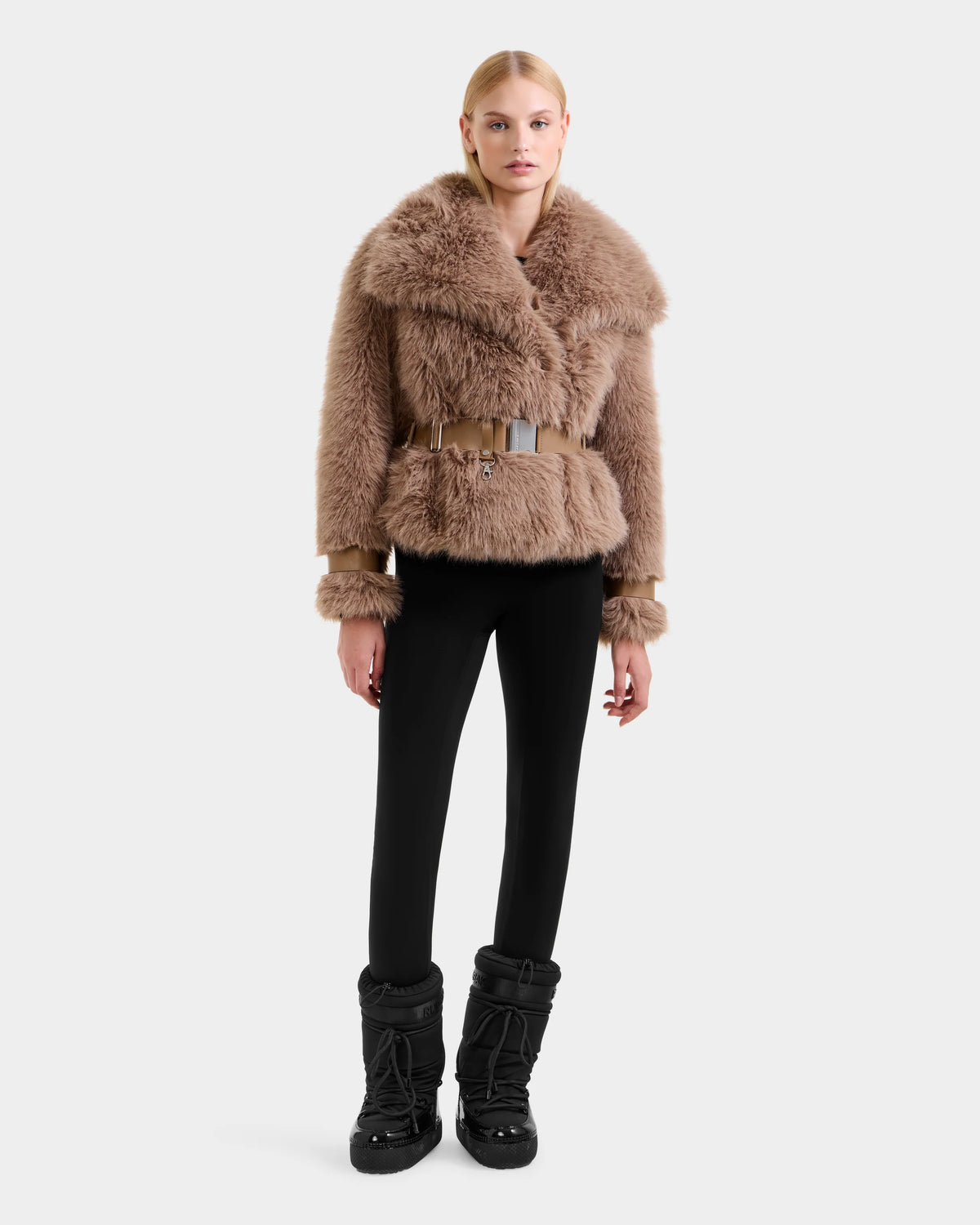 Chloe Faux Fur Coat with Removable Dickie