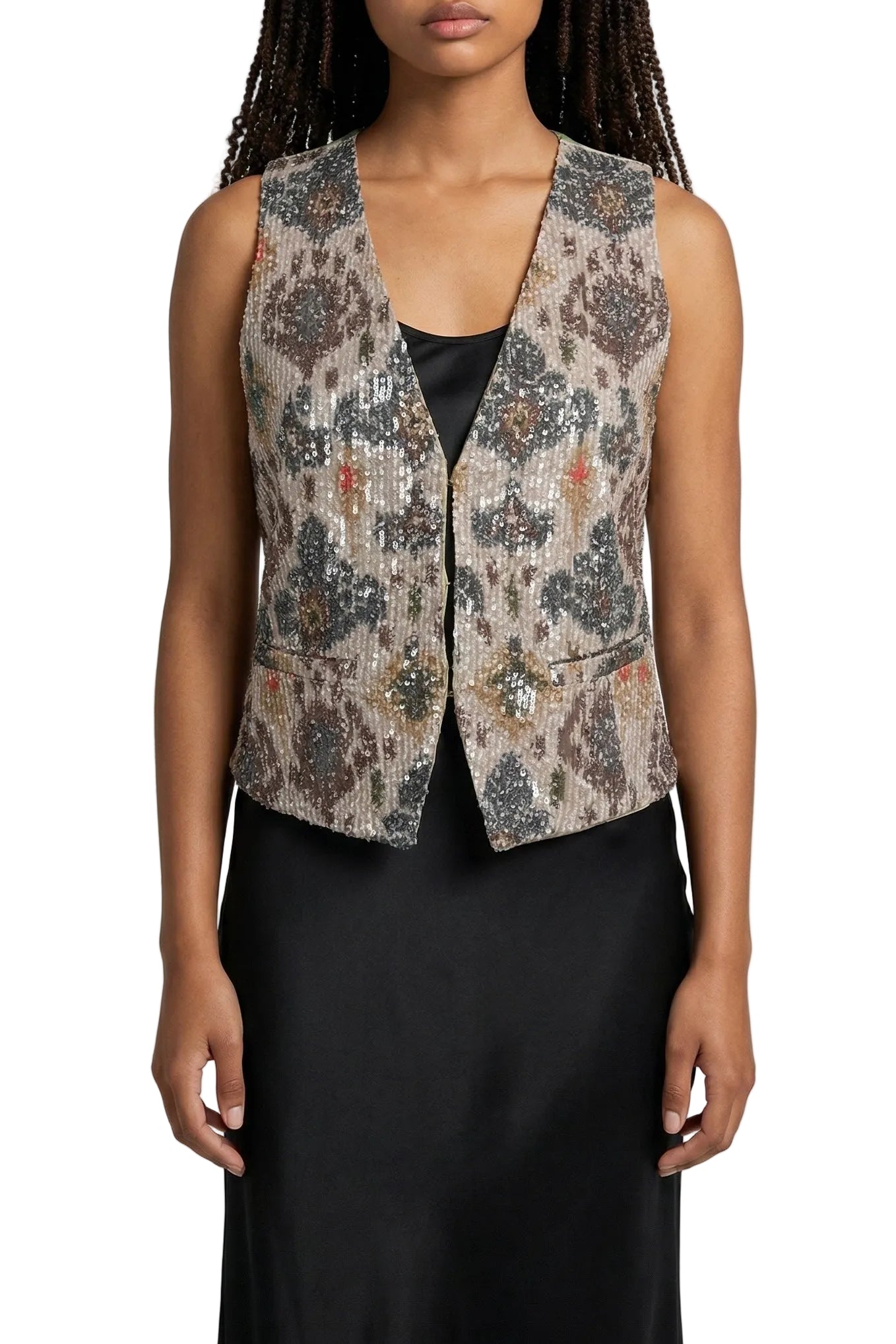 Sequin Print Vest