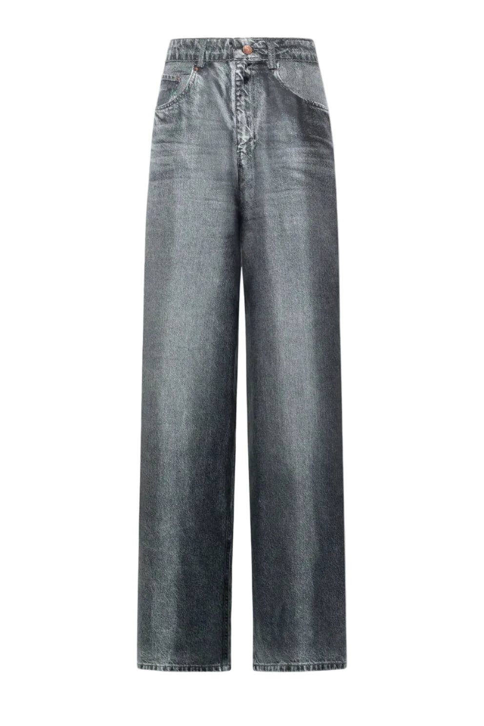 Silk Denim Printed Trousers