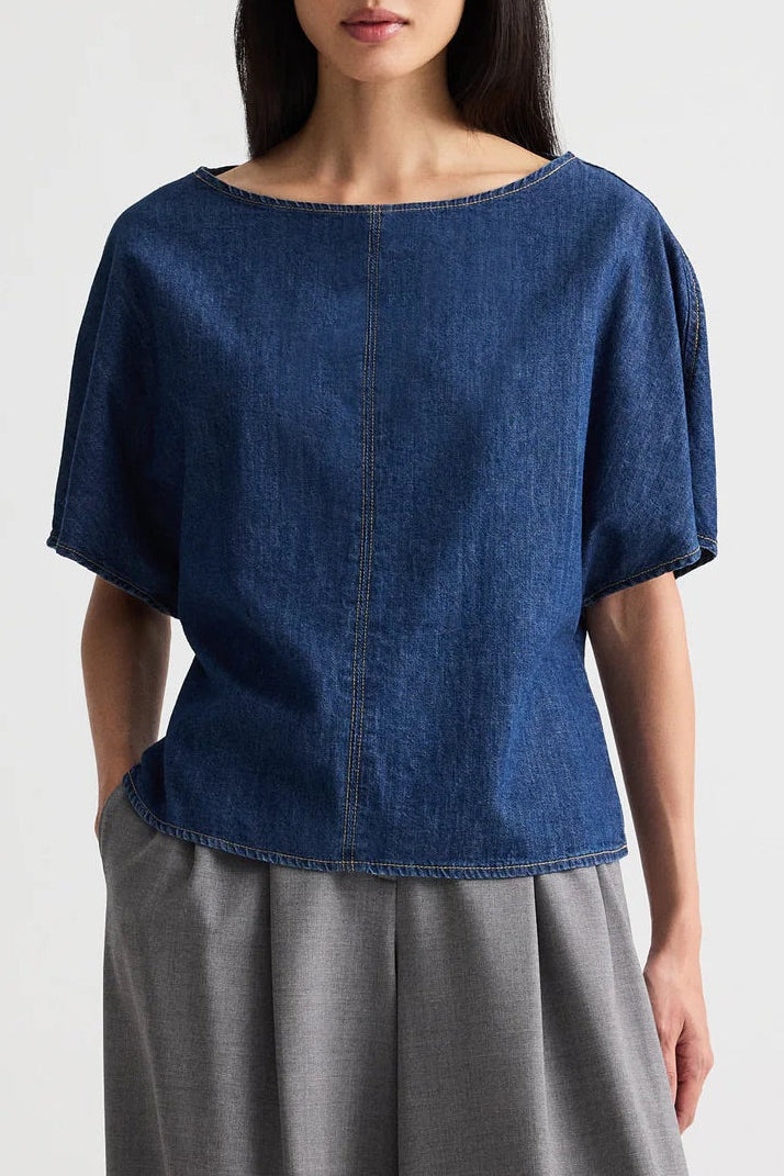 Simple T in Denim Shirting