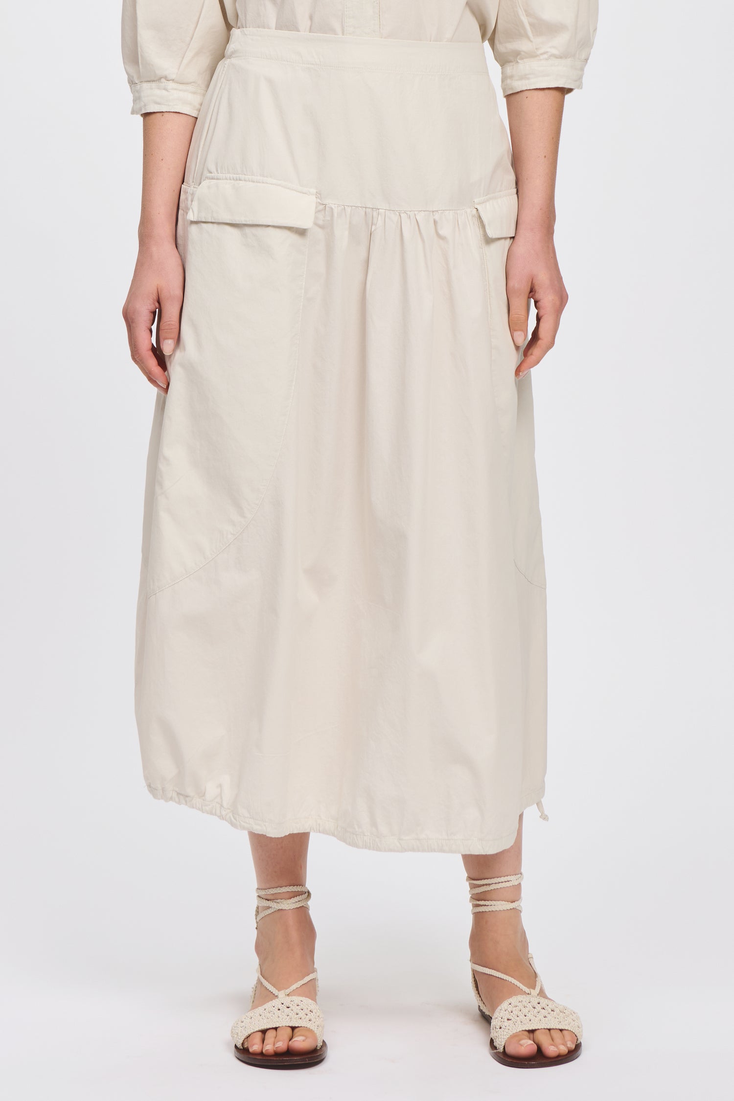 Skirt W/ Pleats & Patch Pockets