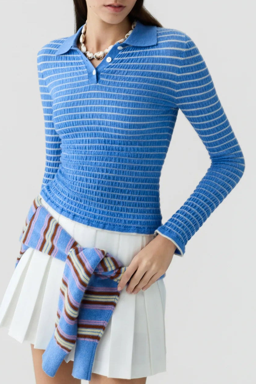 Smocked Shrunken Polo