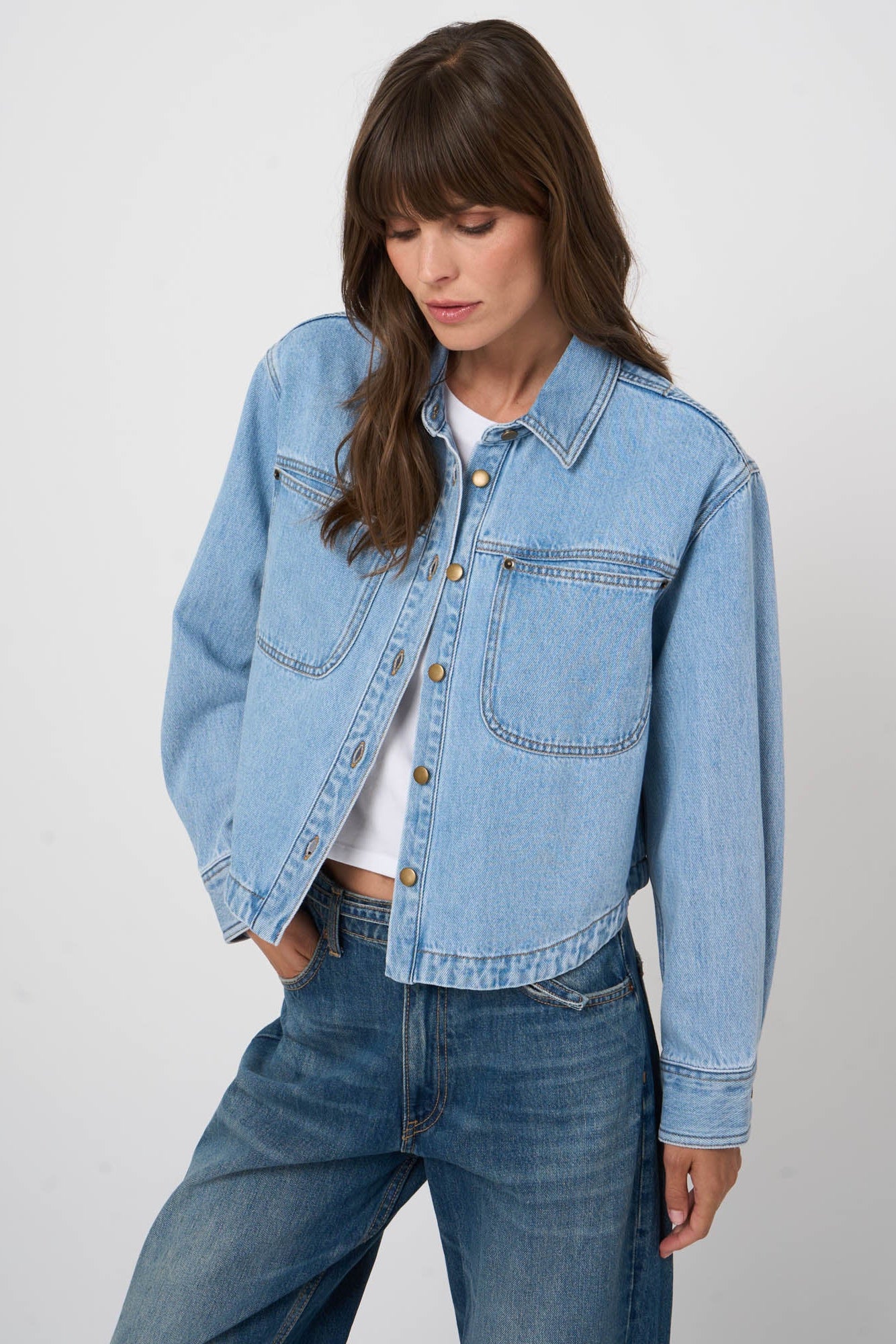 Soft Cropped Denim Jacket