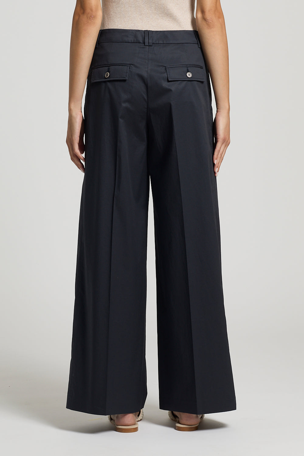 Stretch Cotton Satin Pants