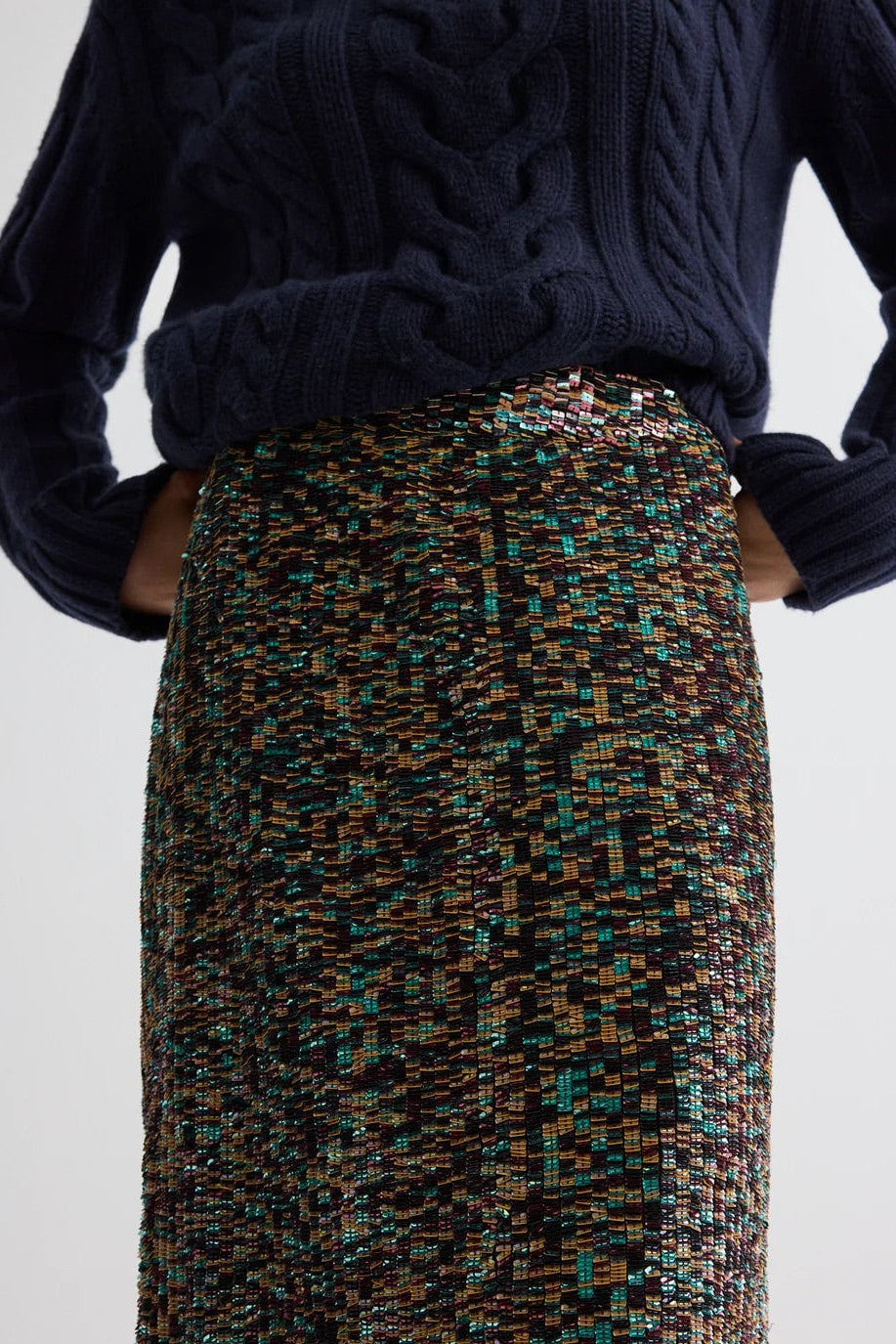 Sylkie Sequin Skirt