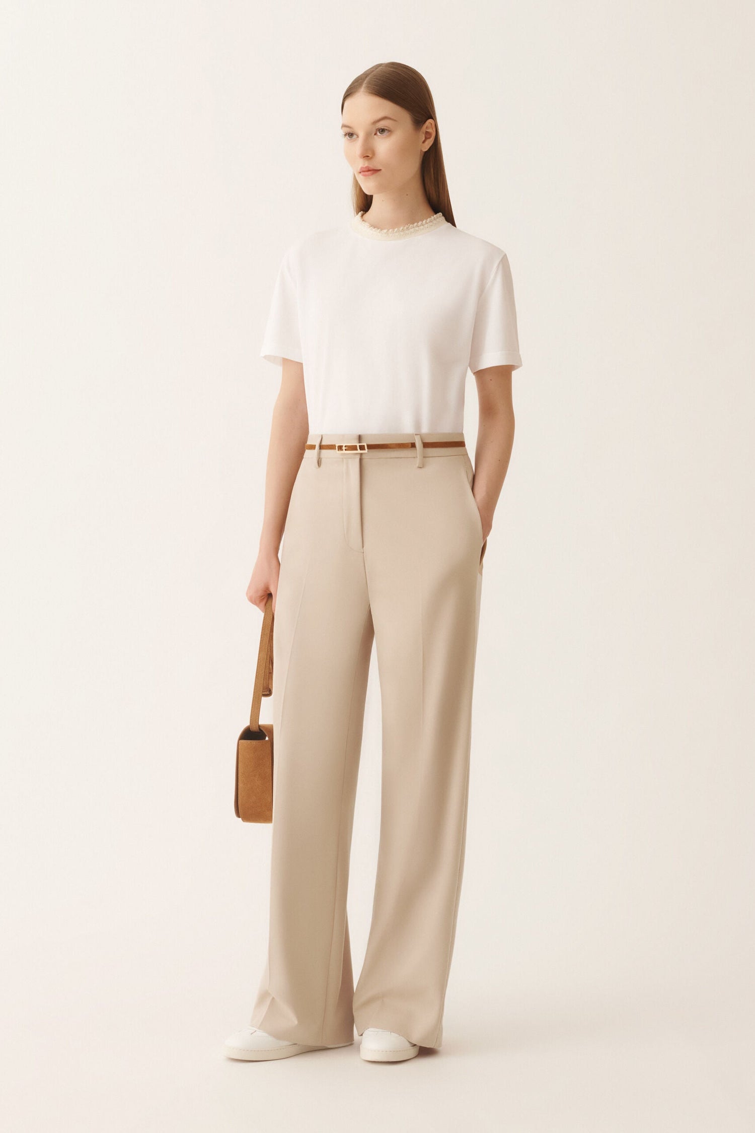 Tech Wool Wide Leg Trousers