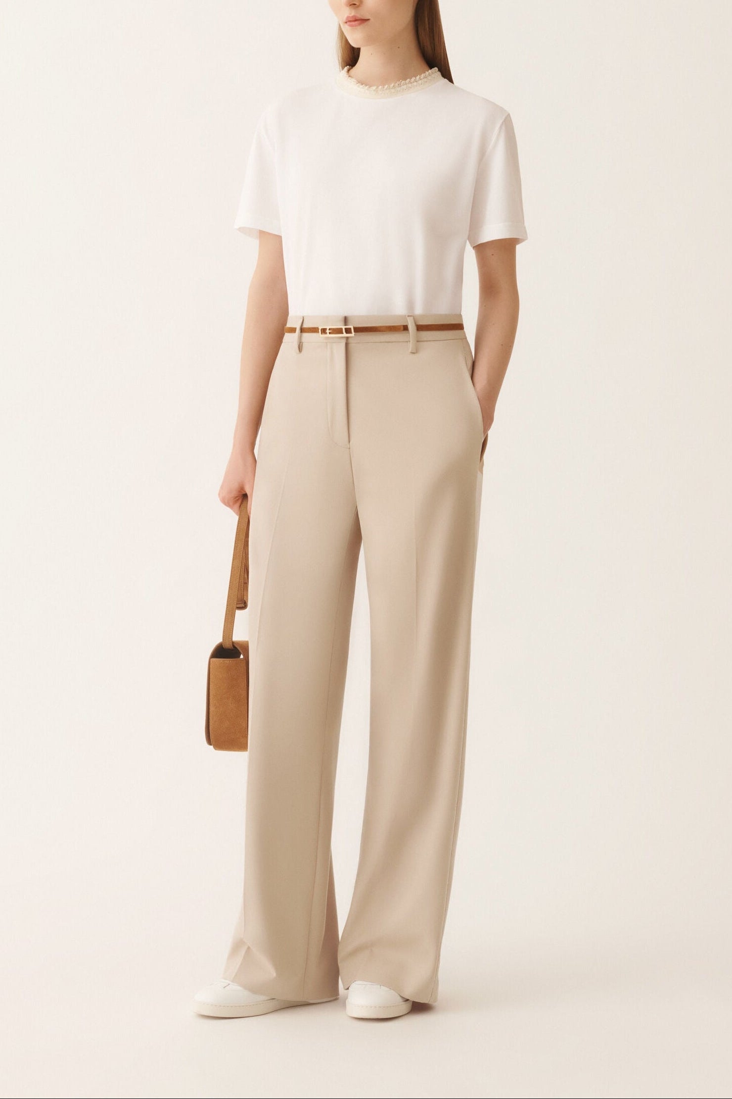 Tech Wool Wide Leg Trousers