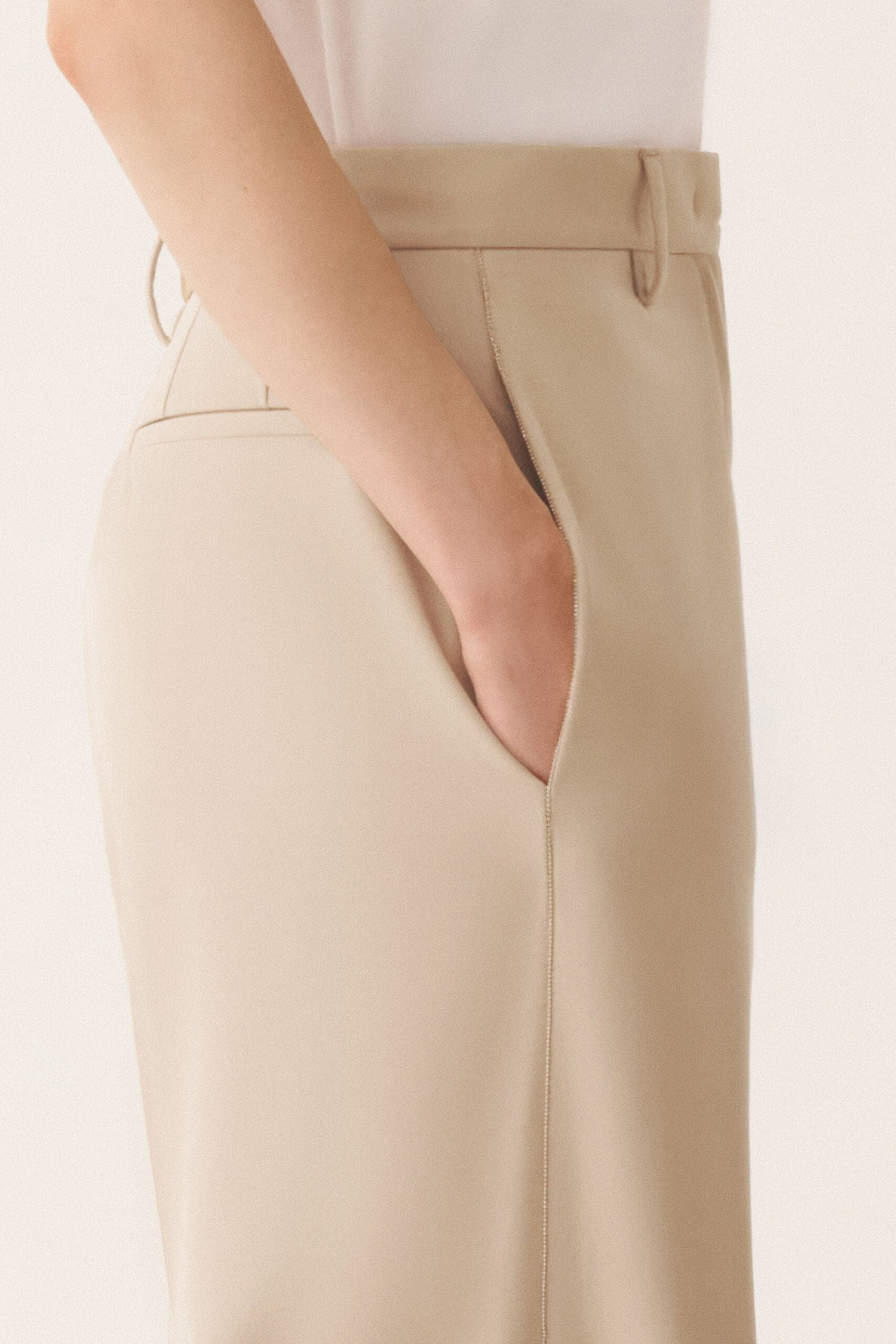 Tech Wool Wide Leg Trousers