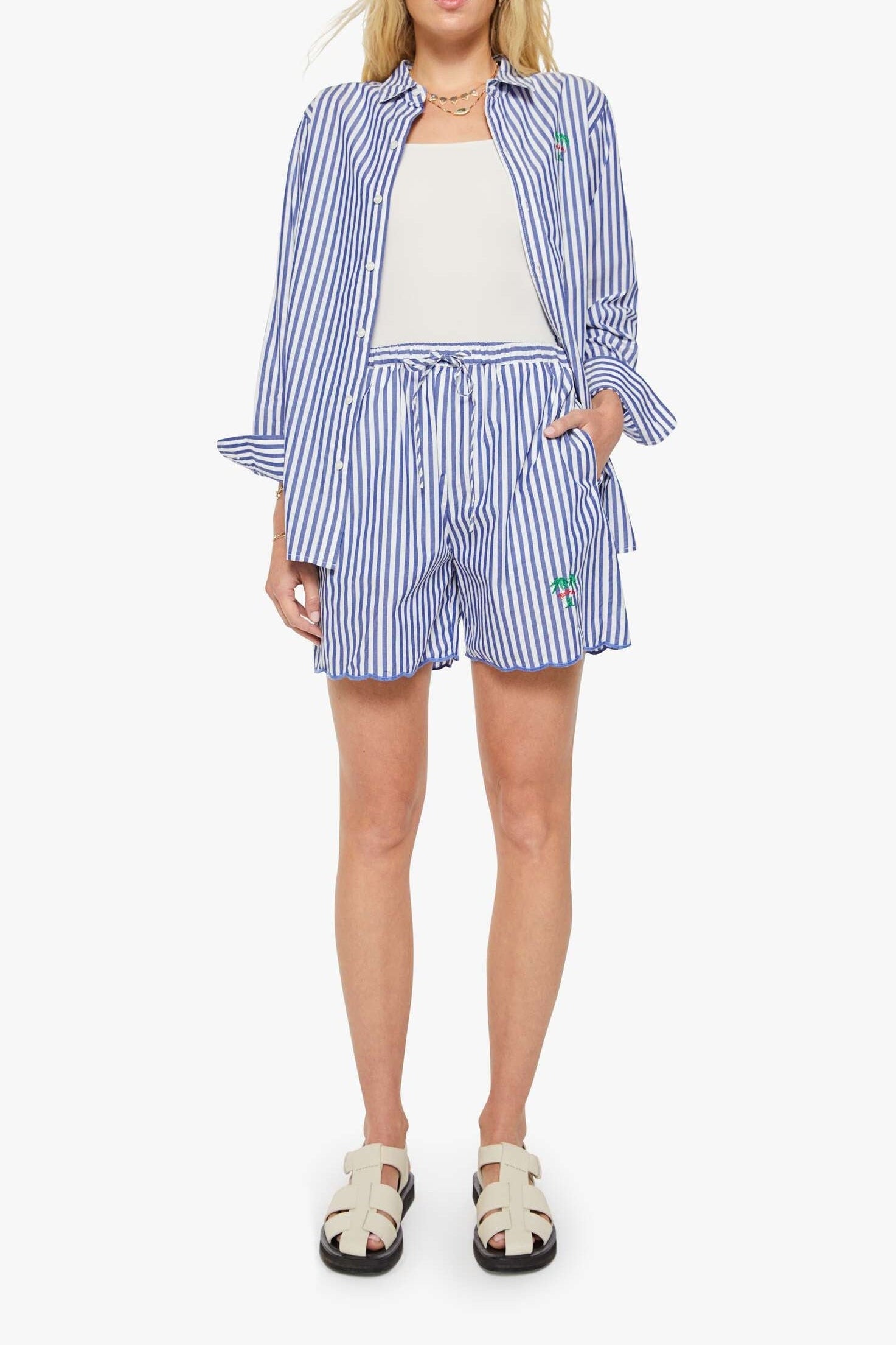 WHITE AND BLUE STRIPE