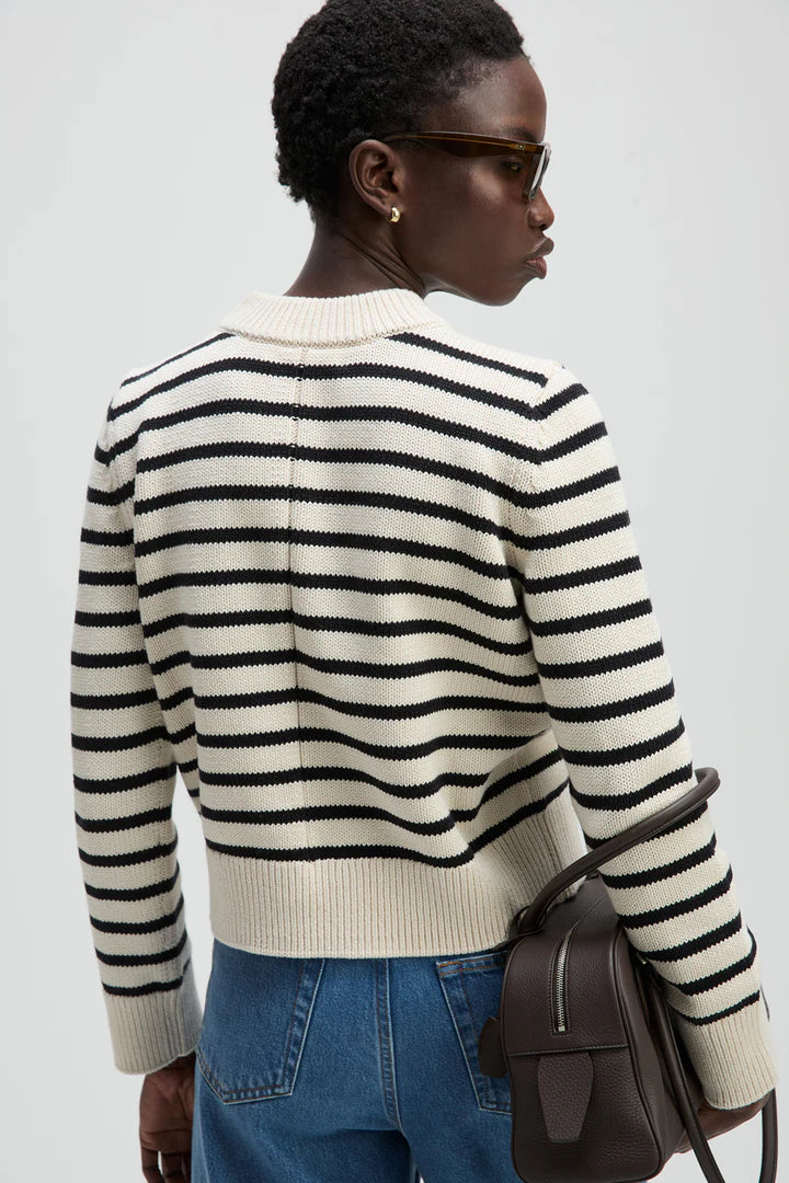The Favorite Crew In Black & Cream Stripe