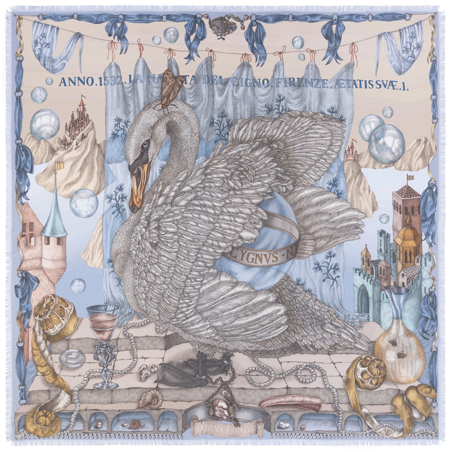 The Glass Swan - 135x135 Silk