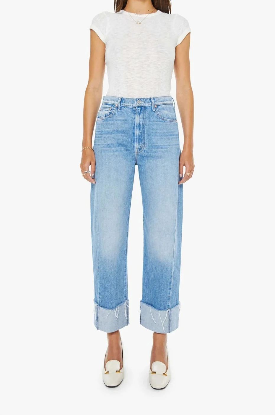 Half Pipe Ankle Cuff Fray Barrel Jeans | Women’s Denim