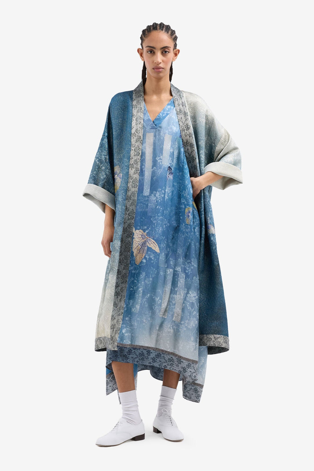 V Neck Silk Kaftan