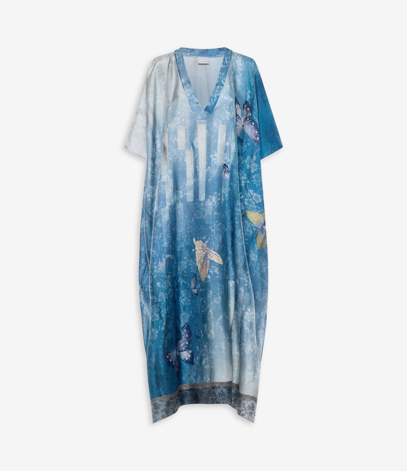 V Neck Silk Kaftan