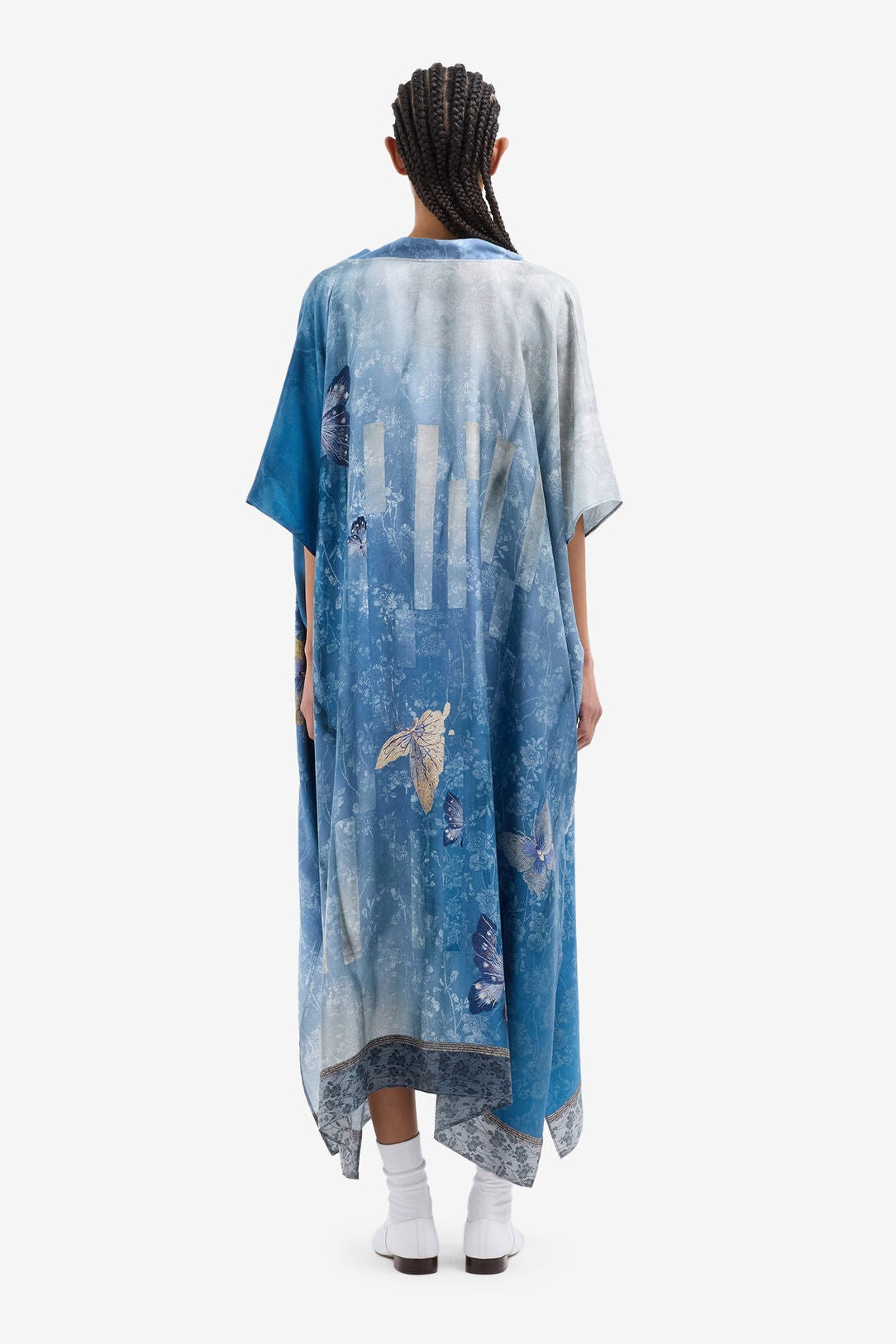 V Neck Silk Kaftan