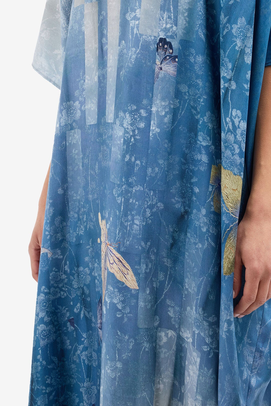 V Neck Silk Kaftan