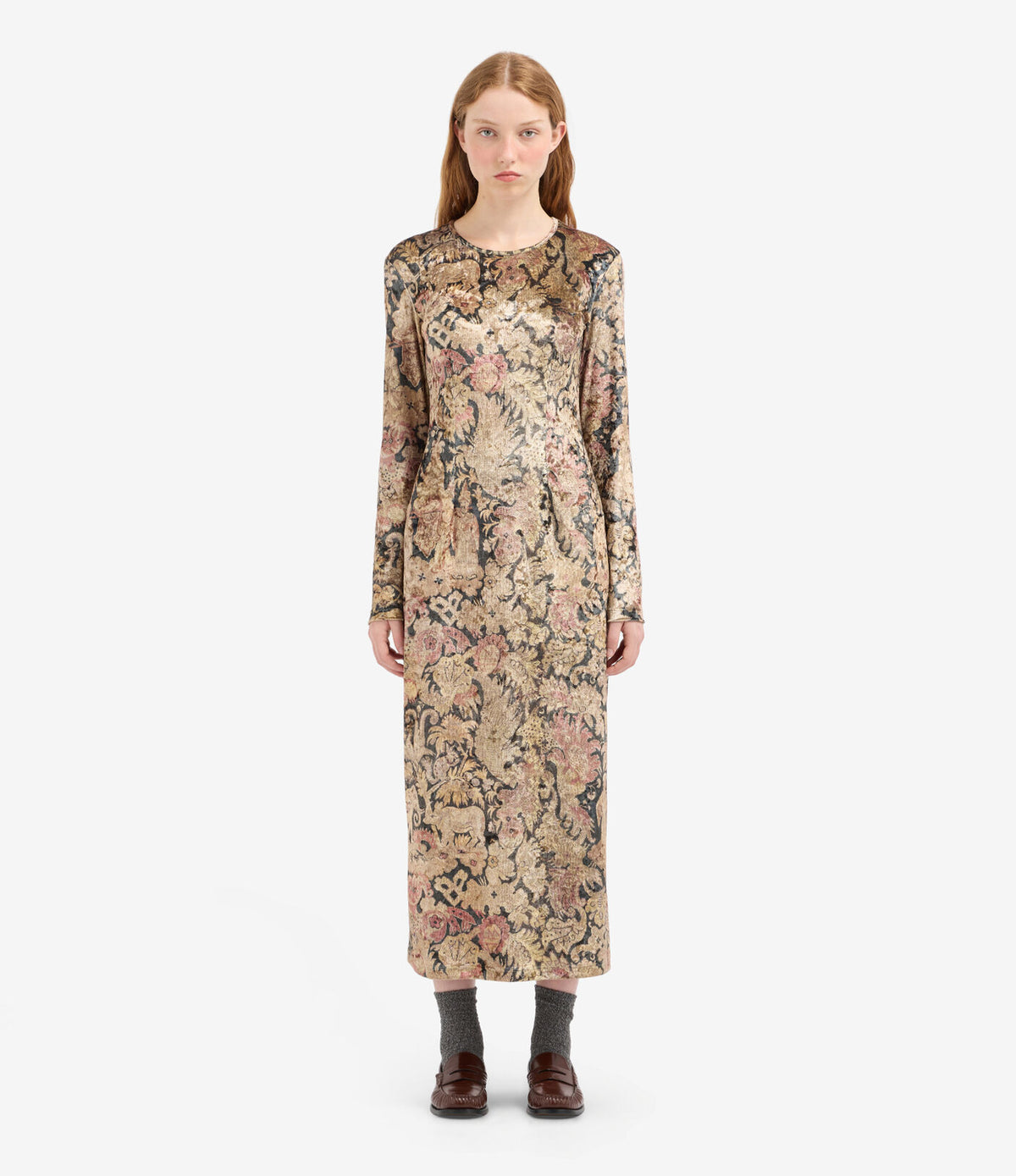 Velvet Printed Dress