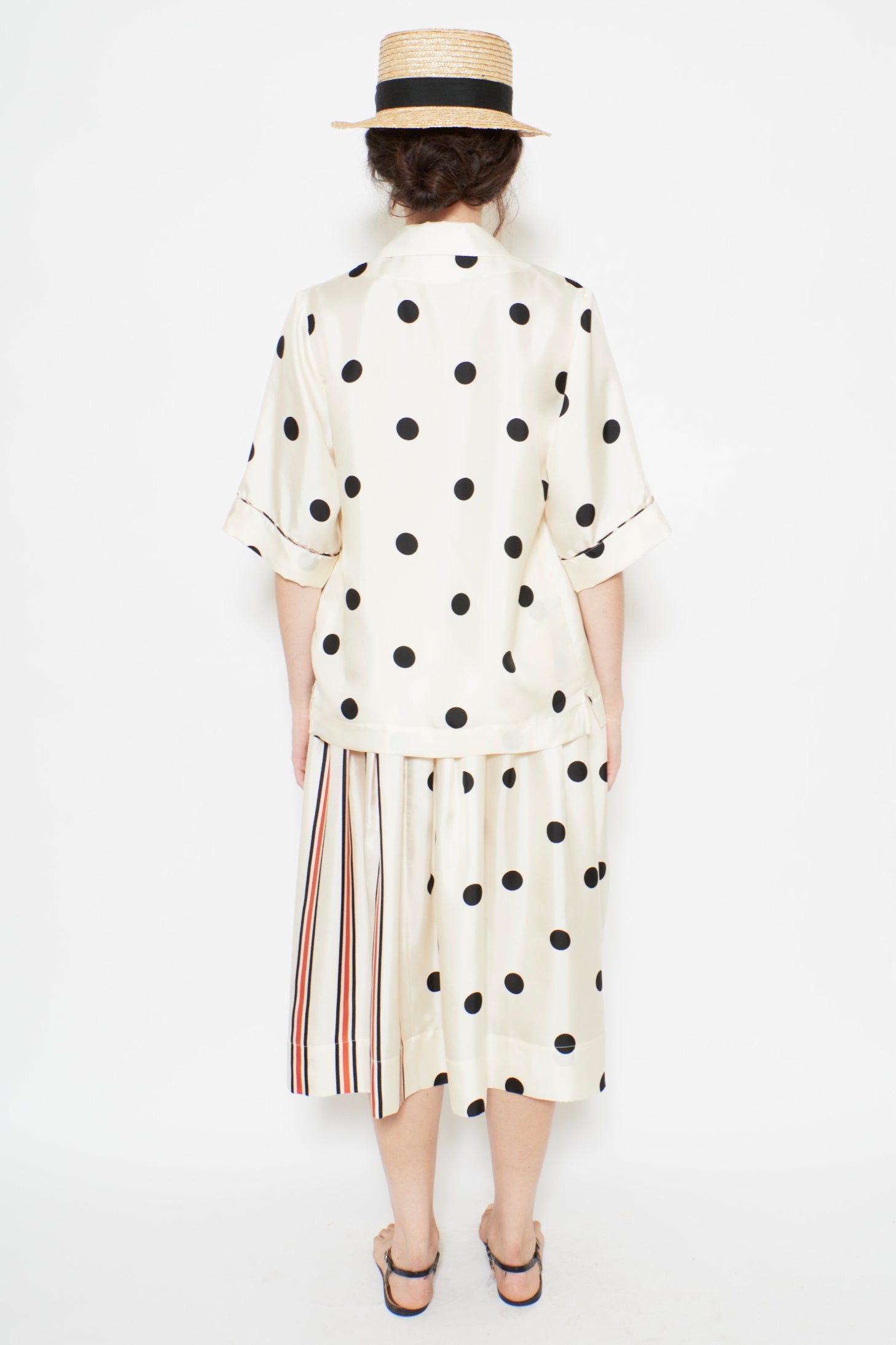 VENISE Skirt | Mix Pois Grosso Noir Ecru Stylish Women’s Skirt