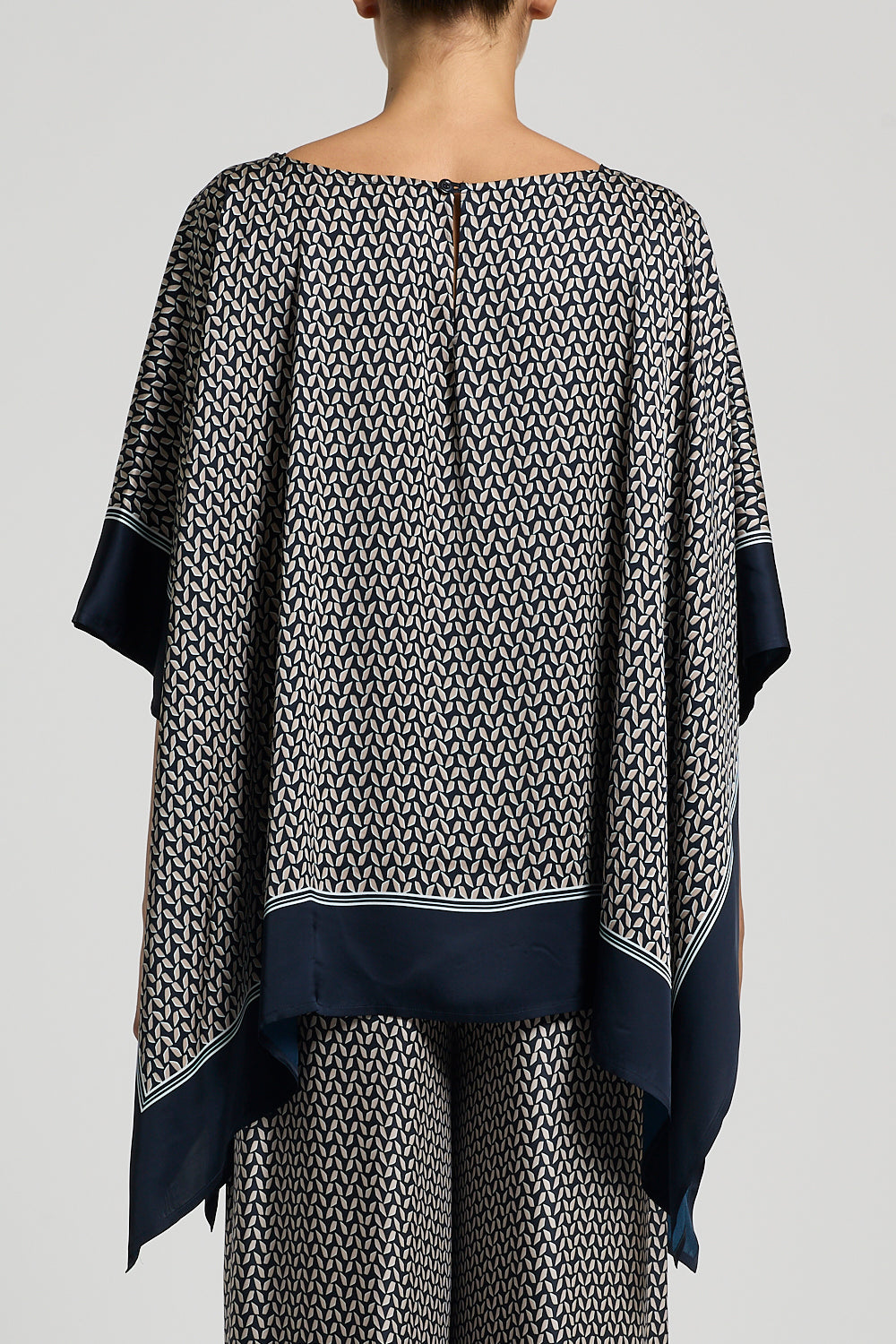 Viscose Satin Printed Poncho Top