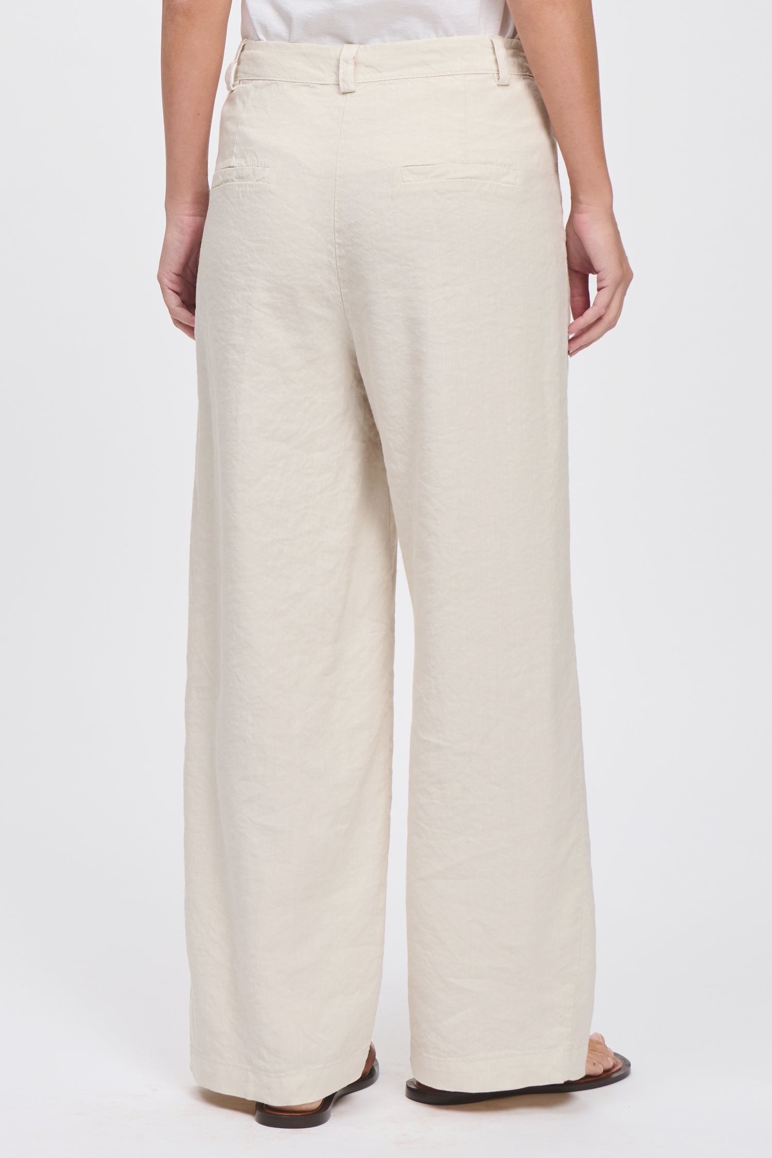 Wide-Leg Linen Viscose Trousers
