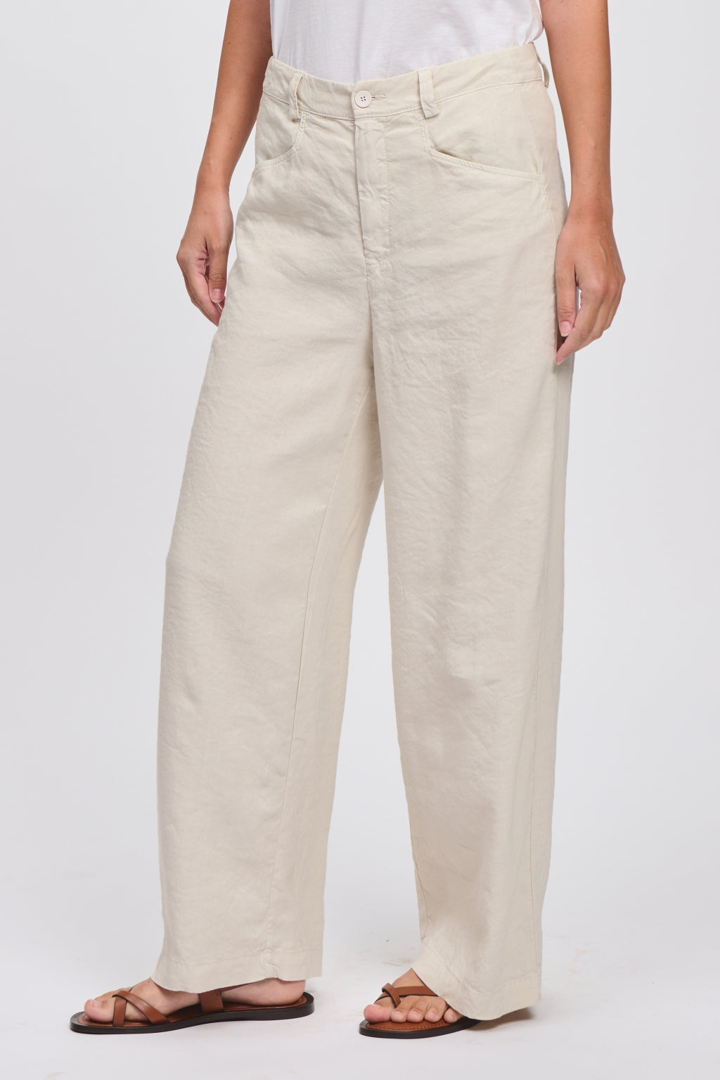 Wide-Leg Linen Viscose Trousers