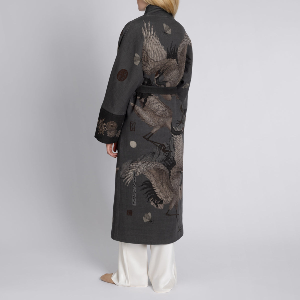 Wind Dancer, Heaven Caller Wool Wrap Coat - vendor photo - back tied