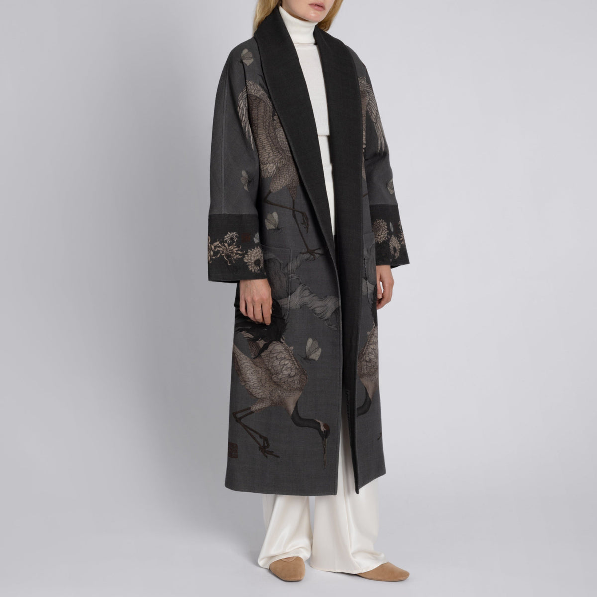 Wind Dancer, Heaven Caller Wool Wrap Coat - vendor photo - front open