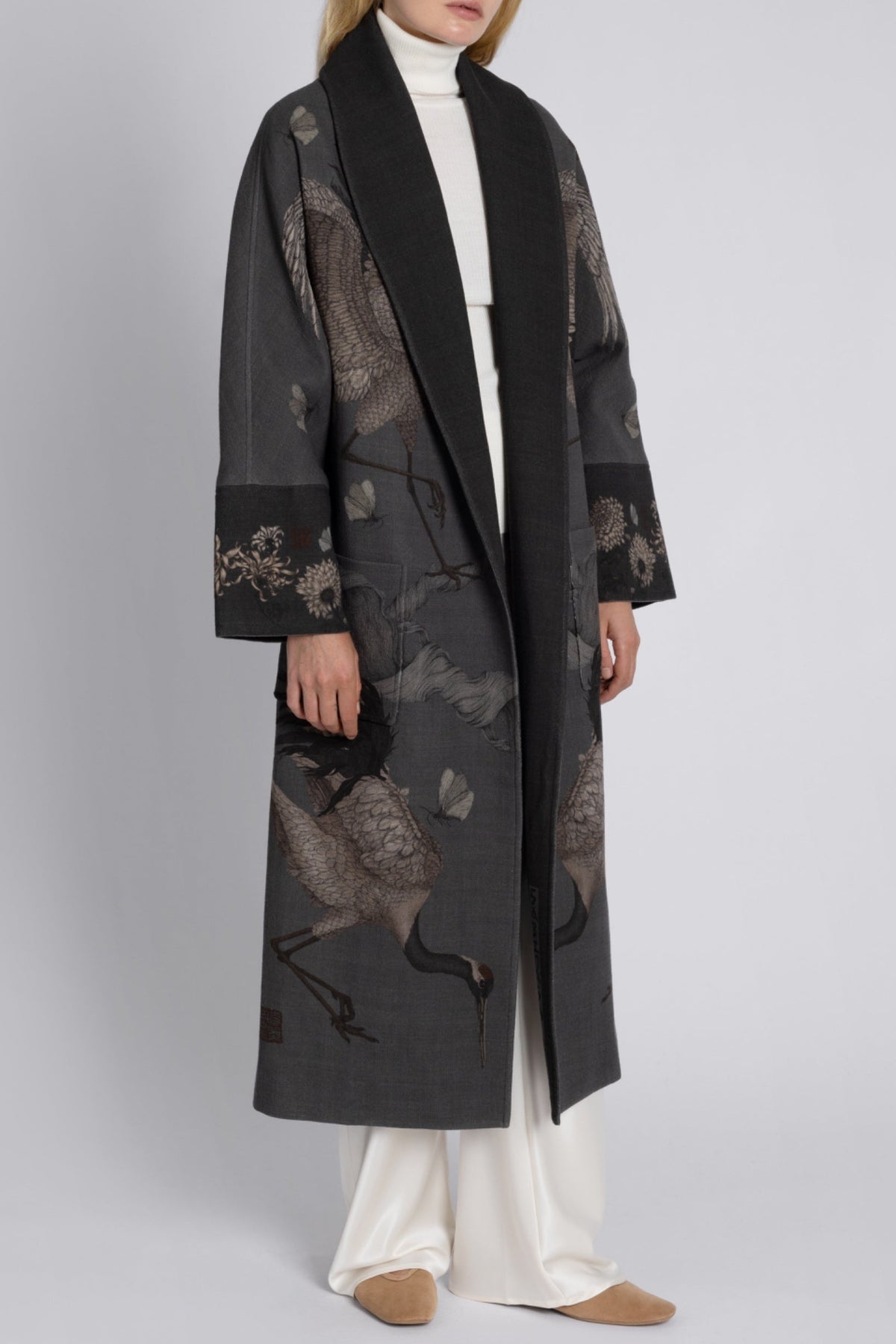 Wind Dancer, Heaven Caller Wool Wrap Coat - vendor photo - front open