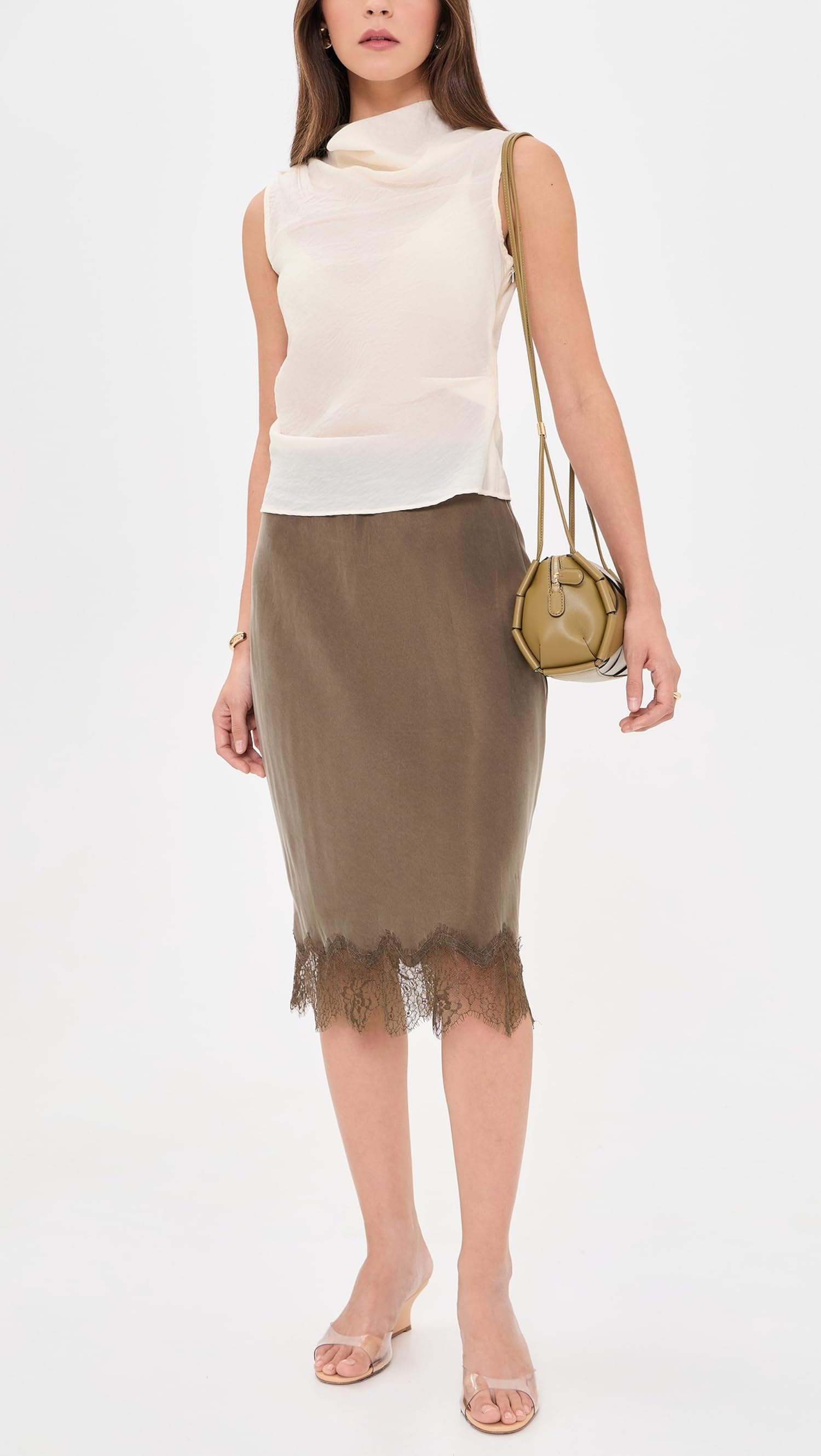 Yvette Skirt Olive Brown full look
