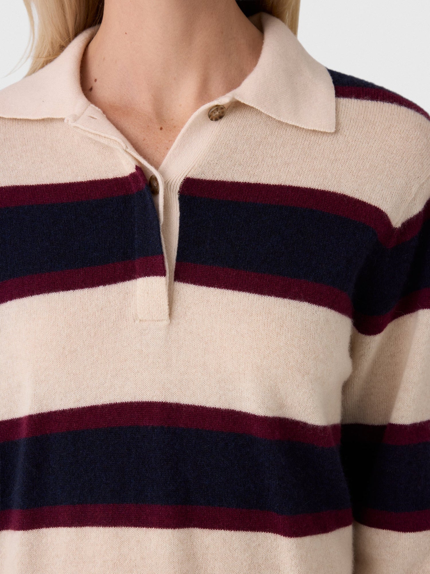 Cashmere Rugby Polo - Natural Heather Rugby
