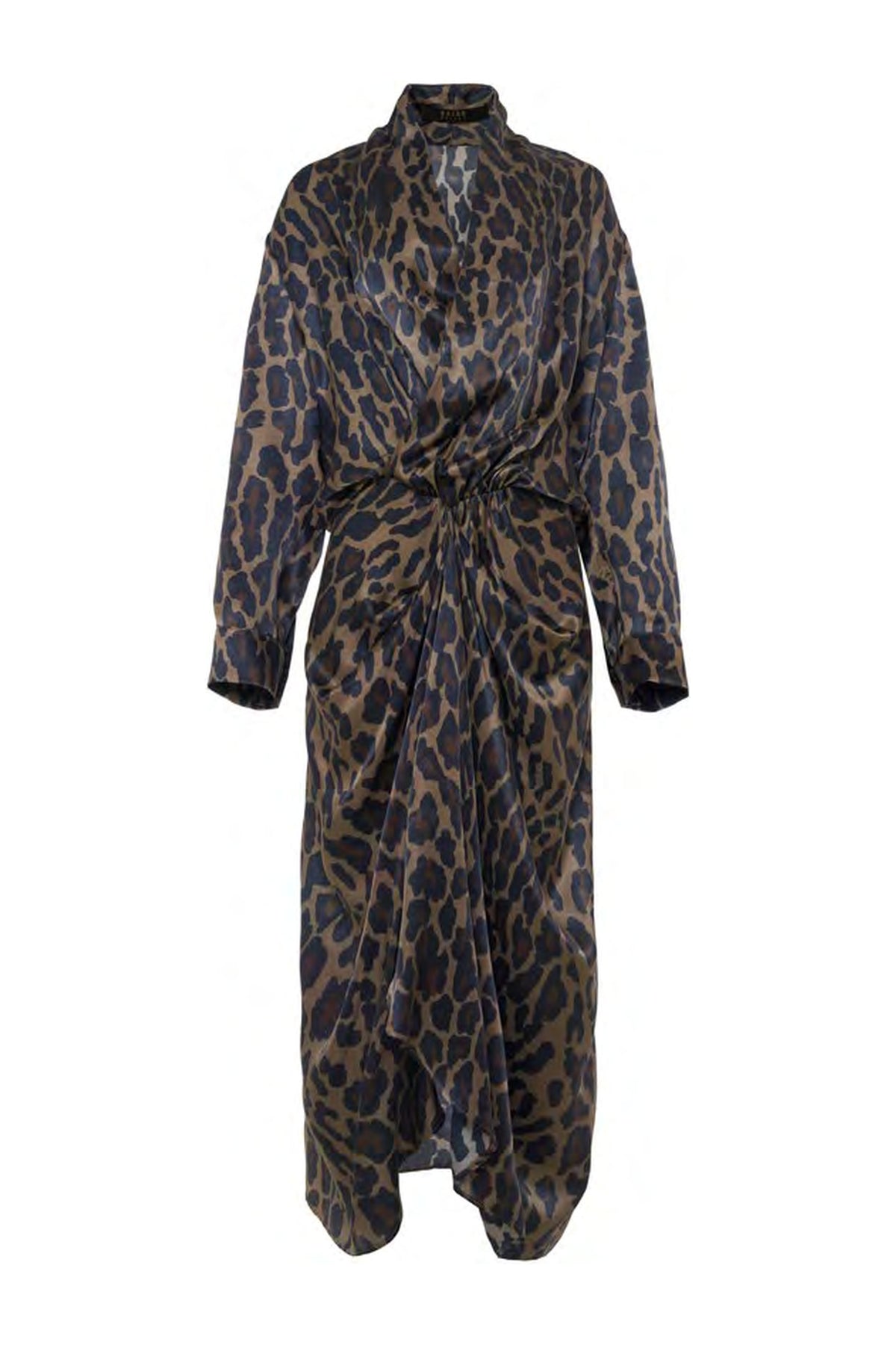 Printed Silk Draped Dress