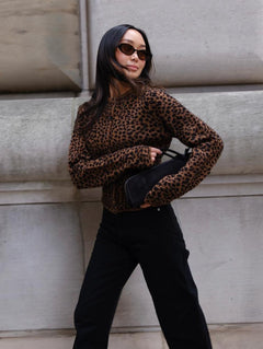CASHMERE LEOPARD PRINT CARDIGAN