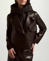 Leather Jacket with Quilted Insert