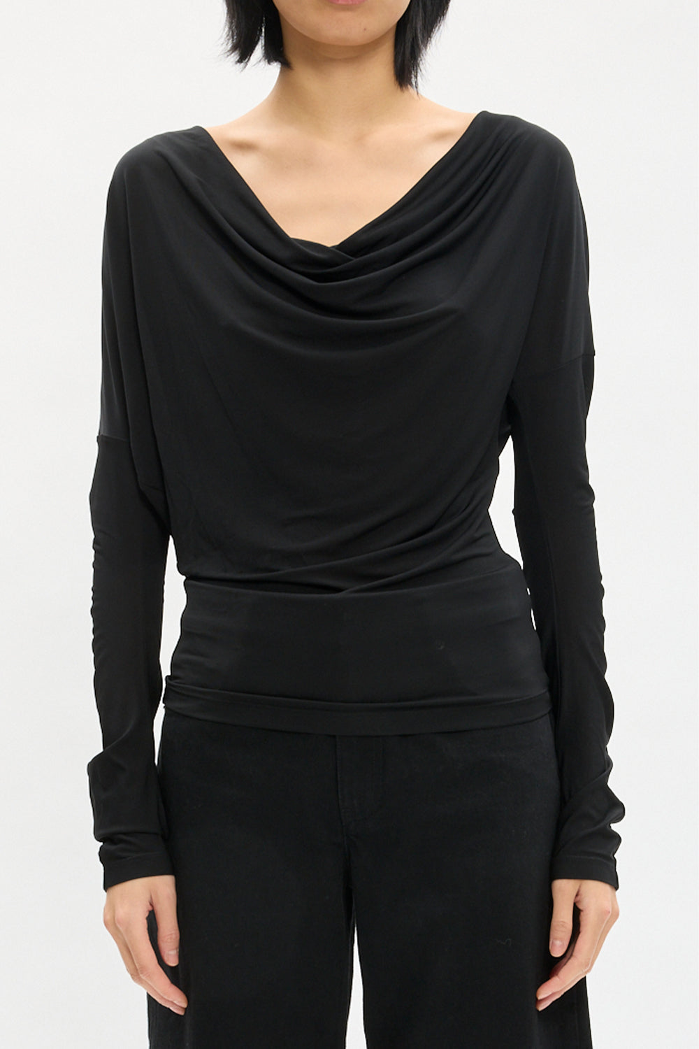 Cowl Neck Long Blouse