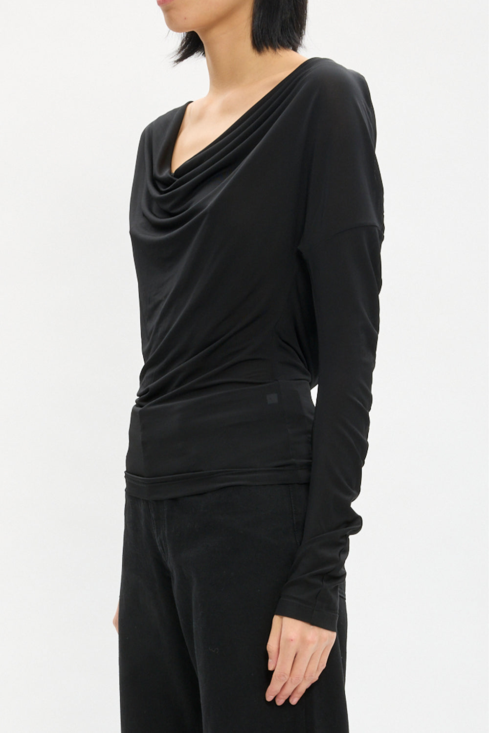 Cowl Neck Long Blouse