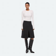 Wardrobe Belted Skirt in black wool gabardine by Helmut Lang - Panache luxury womenswear boutique Sun Valley Park City - 7