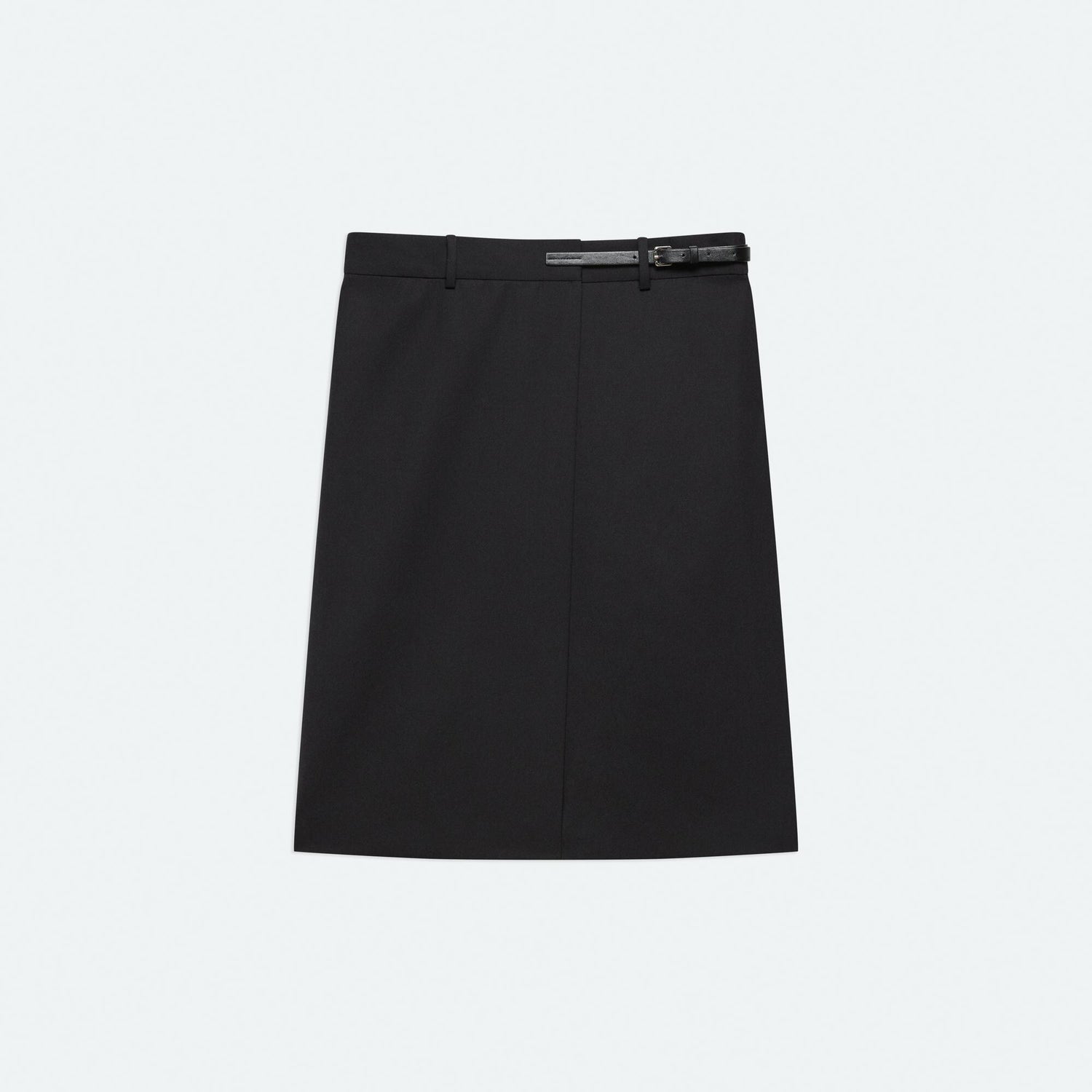 Wardrobe Belted Skirt in black wool gabardine by Helmut Lang - Panache luxury womenswear boutique Sun Valley Park City - 2